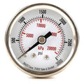 Commercial Pressure Gauge, 0 to 3, 000 psi, 1 1/2 in Dial, 1/8 in NPT, Center Back Location