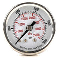 Commercial Pressure Gauge, 0 to 5, 000 psi, 1 1/2 in Dial, 1/8 in NPT, Center Back Location