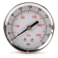 Commercial Pressure Gauge, 0 to 300 psi, 2 1/2 in Dial, 1/4 in NPT, Center Back Location