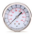 Commercial Pressure Gauge, 0 to 60 psi, 2 1/2 in Dial, 1/4 in NPT, Center Back Location