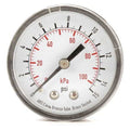 Pressure Gauge, Commercial, 0 to 15 psi, 2 in Dial, Acrylic Lens, 1/4 in MNPT, Plastic, Black