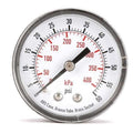 Pressure Gauge, Commercial, 0 to 60 psi, 2 in Dial, Acrylic Lens, 1/4 in MNPT, Plastic, Black