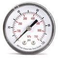 Pressure Gauge, Commercial, 0 to 100 psi, 2 in Dial, Acrylic Lens, 1/4 in MNPT, Plastic, Black