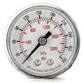 Pressure Gauge, Commercial, 0 to 300 psi, 1 1/2 in Dial, 1/8 in MNPT, Plastic, Black