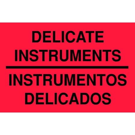 2" x 3" Adhesive Back Bilingual Shipping Labels, Delicate Instruments/Instrumentos Delicados, Pk50