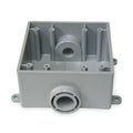 Weatherproof Electrical Box, 36 cu in, FSC Box Type, 2 Gangs, PVC, Rectangular Shape