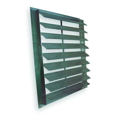 24 in 27"H-W 6.5"L Extrd Alu Backdraft Dampr, 24-1/2 in x 24-1/2 in, Aluminum