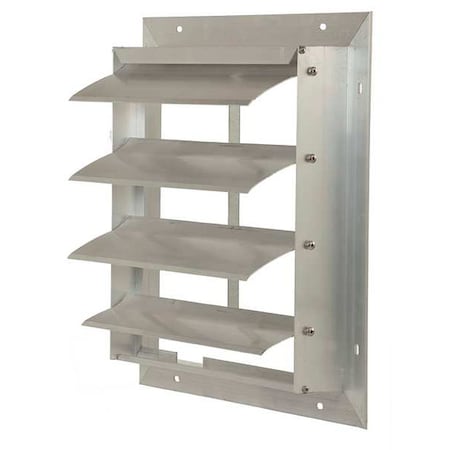 16 in 19""H-W 6.5""L Extrd Alu Backdraft Dampr, 16-1/2 in x 16-1/2 in, Aluminum