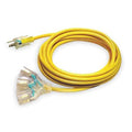 SJTOW Extension Cord, 14 AWG 3 Outlets, 5-15R, Yellow, PVC, 5-15P, 10ft