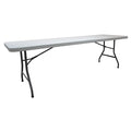 Rectangle Folding Table, 30" W, 96" L, 30" H, Blow Molded Polyethylene Top, White