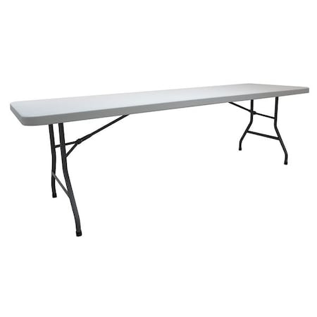 Rectangle Folding Table, 30" W, 96" L, 30" H, Blow Molded Polyethylene Top, White