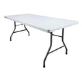Rectangle Folding Table, 30" W, 72" L, 29" H, Blow Molded Polyethylene Top, White