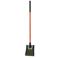 Square Point Shovel, 14 ga Steel Blade, Standard Step, 48 in L Black Fiberglass Handle
