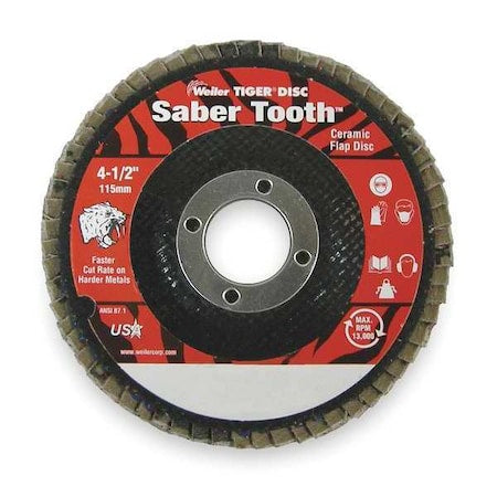 Arbor Mount Flap Disc, 4-1/2in, 60, Med.