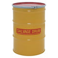 Open Head Salvage Drum, Steel, 55 gal, Unlined, Yellow