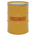 Open Head Salvage Drum, Steel, 85 gal, Unlined, Yellow