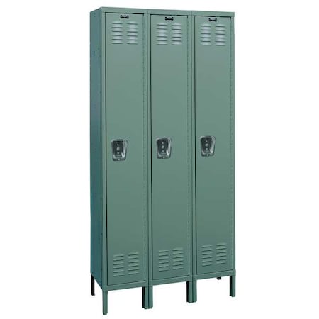 Wardrobe Locker, 36 in W, 12 in D, 66 in H, (1) Tier, (3) Wide, Dark Gray
