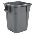 BRUTE 40 gal Square Heavy Duty Plastic Can, Gray, None, Plastic, 23 1/2 in