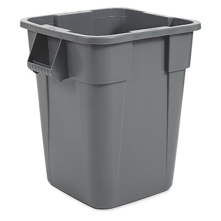 BRUTE 40 gal Square Heavy Duty Plastic Can, Gray, None, Plastic, 23 1/2 in