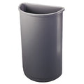 Untouchable(R) 21 gal Half-Round Indoor Plastic Can, Gray, None, Plastic, Not Applicable