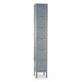 Box Locker, 12 in W, 12 in D, 78 in H, (1) Wide, (6) Tier, Dark Gray