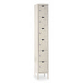 Box Locker, 12 in W, 15 in D, 78 in H, (1) Wide, (6) Tier, Tan