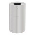 Atrium(R) 35 gal Round Indoor Metal Can, Satin Aluminum, None, Aluminum, Not Applicable