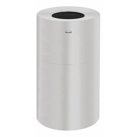 Atrium(R) 35 gal Round Indoor Metal Can, Satin Aluminum, None, Aluminum, Not Applicable
