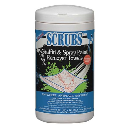 Graffiti PaintRemoverTowels, 12"x10", 30ct