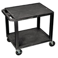 Utility Cart with Lipped Plastic Shelves, Thermoplastic Resin, 200 lb Load Capacity, 2 Shelves