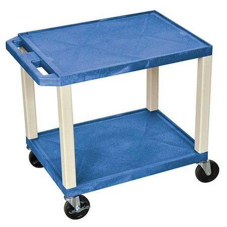 Utility Cart with Lipped Plastic Shelves, Thermoplastic Resin, 200 lb Load Capacity, 2 Shelves
