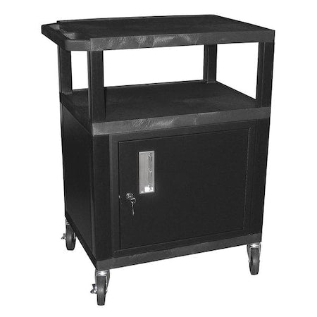 Audio-Visual Cart, 200 lb., Black, 18 In. L
