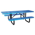 Rectangle ADA Picnic Table, Blue, Expanded Metal, 6 Seats, 96 in L, 29 5/8 in H Overall