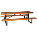 Rectangle Picnic Table, Brown, Expanded Metal, 8 Seats, 96 in L, 29 5/8 in H Overall Diamond Mesh