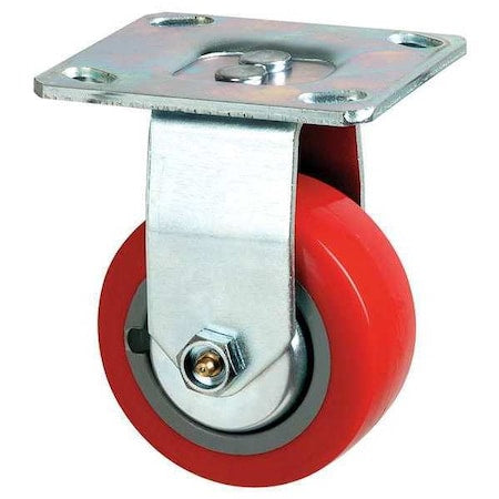 Rgd Plate Castr, Polyurthan, 4 in, 600 lb, B