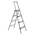 Folding Step, 4 Steps, 225 lb Load Capacity, 60 in Overall Height, Aluminum, Silver