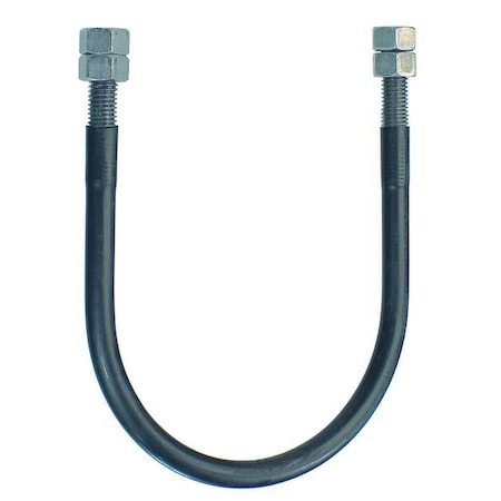 Cushioned U-Bolt, 1/2"-13, 2 15/16 in W, 3 3/4 in H, Plastic Steel