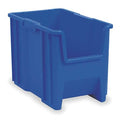 Stacking Bin, 17-1/2 in L x 10-7/8 in W x 12-1/2 in H, Blue, 75 lb Load Capacity