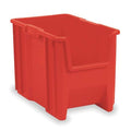 Stacking Bin, 17-1/2 in L x 10-7/8 in W x 12-1/2 in H, Red, 75 lb Load Capacity