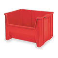 Stacking Bin, 15-1/4 in L x 19-7/8 in W x 12-1/2 in H, Red, 75 lb Load Capacity