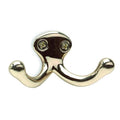 Coat and Garment Hook, 2 Ends, Brass