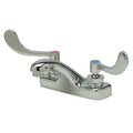 Bathroom Faucet Standard Spout, Chrome, 2 Holes, Blade Handle