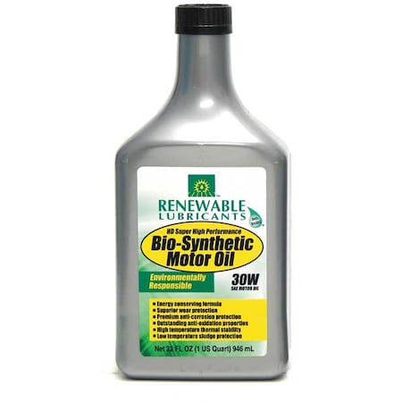 Engine Oil, SAE 30, Bio-Synthetic, 1 Qt.