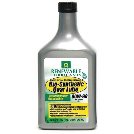 Gear Oil, 1 qt, Bottle, Light Golden