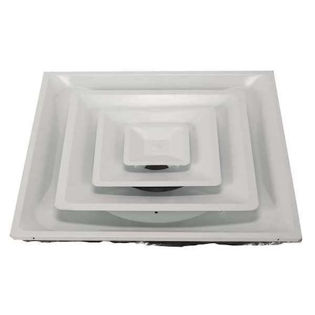 6 to 12 in Square 3 Cone Diffuser, White