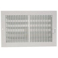 Sidewall/Ceiling Register, 12 in W x 4 in H Opening, White, Steel, Two-Way, Surface Mount