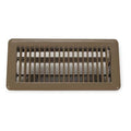 Lay-In Floor Register, 10 in W x 4 in H Opening, 170 cfm, Brown, Steel, One-Way Airflow