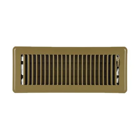 Lay-In Floor Register, 12 in W x 4 in H Opening, Louvered, Brown, Steel, One-Way Airflow