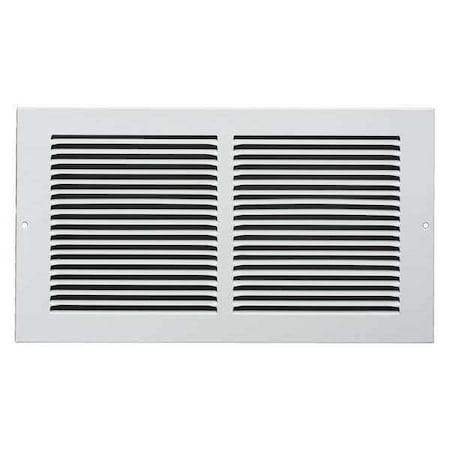 Ceiling/Wall Return Air Grille, 12 in W x 8 in H Opening, White, Steel, One-Way, Surface Mount