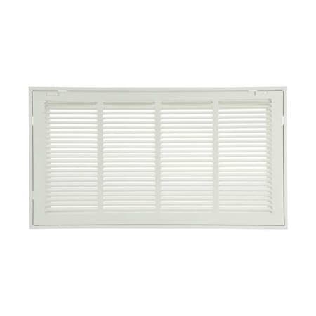 Ceiling/Wall Filtered Return Air Grille, 24 in W x12 in H Opening, White, Steel, 1 Way, Surface Mount